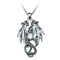 "Fire And Ice" Crystal Dragon Pendant Necklace