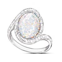 "Prisma Allure" Diamonesk Simulated Australian Opal Ring