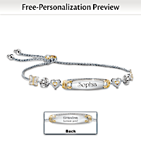 Granddaughter Bolo Bracelet With Two Personalized Engravings