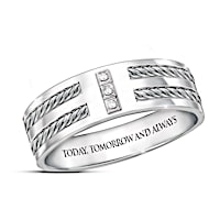 "Love Of My Life" Engraved Diamond Men's Ring