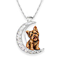 I Love My Yorkie Crystal Pendant Necklace