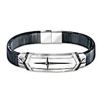 Black Sapphire Strength Of Faith Men's Bracelet