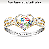 Our Family Is A Garden Of Love Personalized Ring