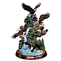 "Mountaintop Majesty" Hand-Painted Eagle Sculpture