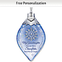 Light-Up Glass Ornament Personalized For Granddaughter