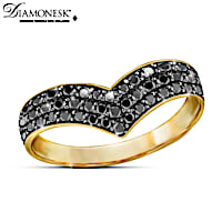 "Fashion Reigns" Diamonesk Simulated Black Diamond Ring
