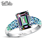 Bob Mackie 3-Carat Mystic Topaz Ring With Simulated Diamonds