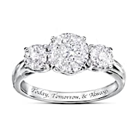 "Miracle Of Love" Romantic Engraved Women's Diamond Ring