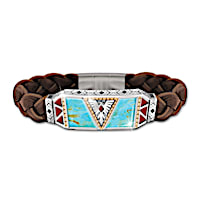 "Native Spirit" Men's Turquoise And Leather Bracelet