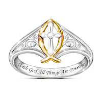Enduring Faith Ichthus Fish Diamond Ring