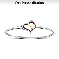 Birthstone & Diamond Granddaughter Personalized Bracelet