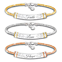 "Guiding Words Of Inspiration" Three-Piece Bracelet Set