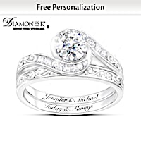 "Love Grows" Personalized Diamonesk Bridal Ring Set