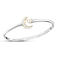 "I Love You To The Moon And Back" Diamond Daughter Bracelet