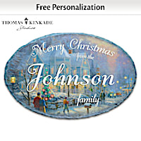 Thomas Kinkade Personalized Holiday Welcome Sign With Name
