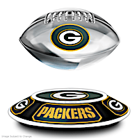 Packers Levitating Football Lights Up And Spins