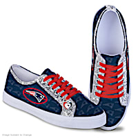 New England Patriots Women's Shoes With Glitter Trim