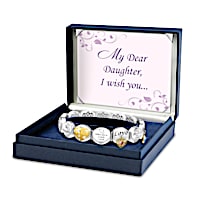 Loving Wishes Bracelet For Daughter With Crystals