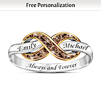 "Always & Forever" Name-Engraved Mocha Diamond Ring