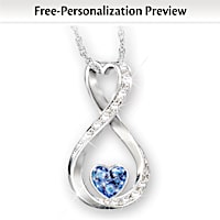 Birthstone Forever Loved Personalized Granddaughter Necklace