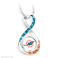 "Miami Dolphins Forever" Infinity Pendant Necklace