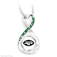 "New York Jets Forever" Infinity Pendant Necklace