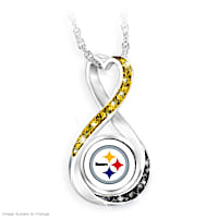 "Pittsburgh Steelers Forever" Infinity Pendant Necklace