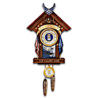 "Aim High" Wall Clock With Ken Chandler F-15 Art