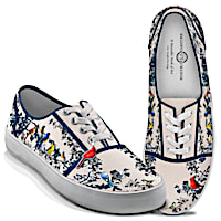 James Hautman "Songs Of Spring" Canvas Shoes With Bird Charm