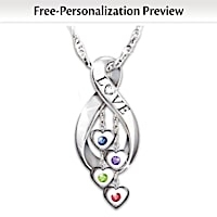 Infinite Love Personalized Family Birthstone Diamond Pendant