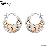 "Dazzling Disney" Reversible Earrings With Mickey Mouse Art