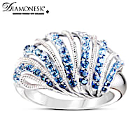 "Coastal Treasure" Sterling Silver Diamonesk Ring
