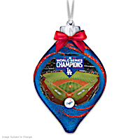 Dodgers 2020 World Series Champions Glass Ornament