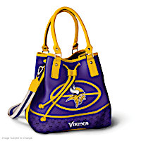 Minnesota Vikings Bucket Handbag With Team Logo