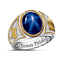"The Lone Star" Created Star Sapphire Men's Ring