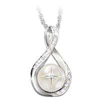 Diamond God's Pearl Of Wisdom Pendant Necklace