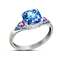 "Mystic Fantasy" Women's Topaz, Diamond And Amethyst Ring