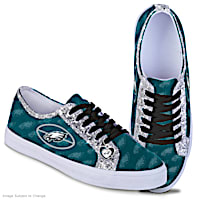 Philadelphia Eagles Women's Shoes With Glitter Trim