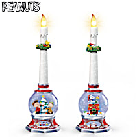 PEANUTS Illuminated Glitter Globe Flameless Candle Set