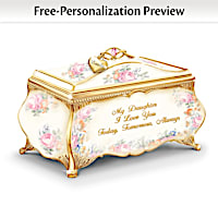 Daughter Porcelain Music Box With Name-Engraved Charm