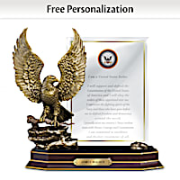 "Navy Honor" Eagle Sculpture With Personalized Plaque