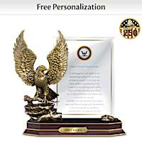 "Navy Honor" Eagle Sculpture With Personalized Plaque