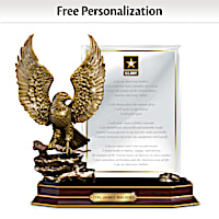 "Army Honor" Eagle Sculpture With Personalized Plaque