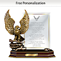 "Air Force Honor" Eagle Sculpture With Personalized Plaque