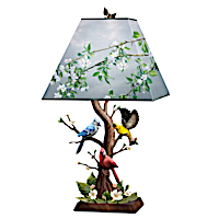 James Hautman "Joyous Gathering" Sculpted Songbird Lamp