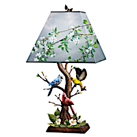 James Hautman Joyous Gathering Sculpted Songbird Lamp