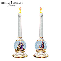 Thomas Kinkade Nativity Snowglobe Flameless Candles