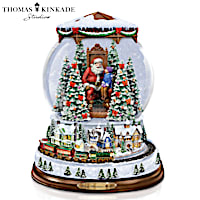 Thomas Kinkade "A Visit With Santa" Illuminated Snowglobe