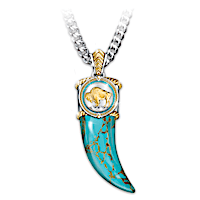 Genuine Turquoise Stone Spirit Of The West Pendant Necklace