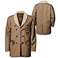 John Wayne Double Breasted Western Jacket With Sherpa Collar